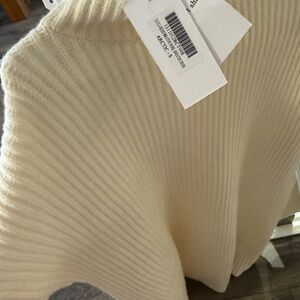 Reformation Off-White Ribbed Turtleneck Sweater